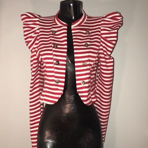 Striped Blazer Red & White